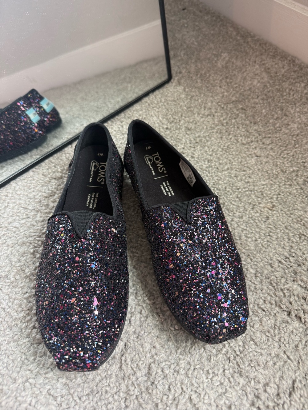 TOMS Multicolor Glitter Slip-Ons